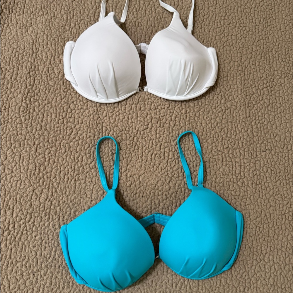 VENUS White and Blue Bikini Tops